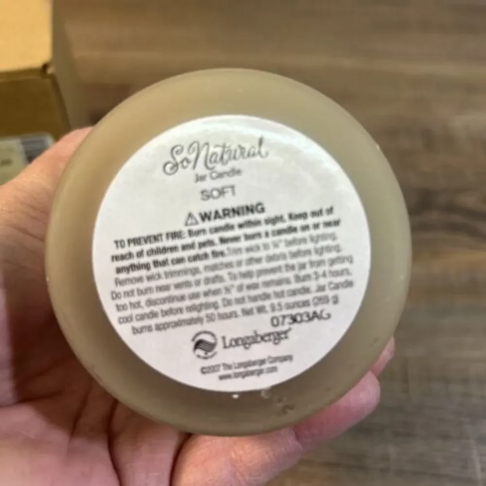 Longaberger “So Natural”‎ Scented Candles 50 Hour Burn Time New